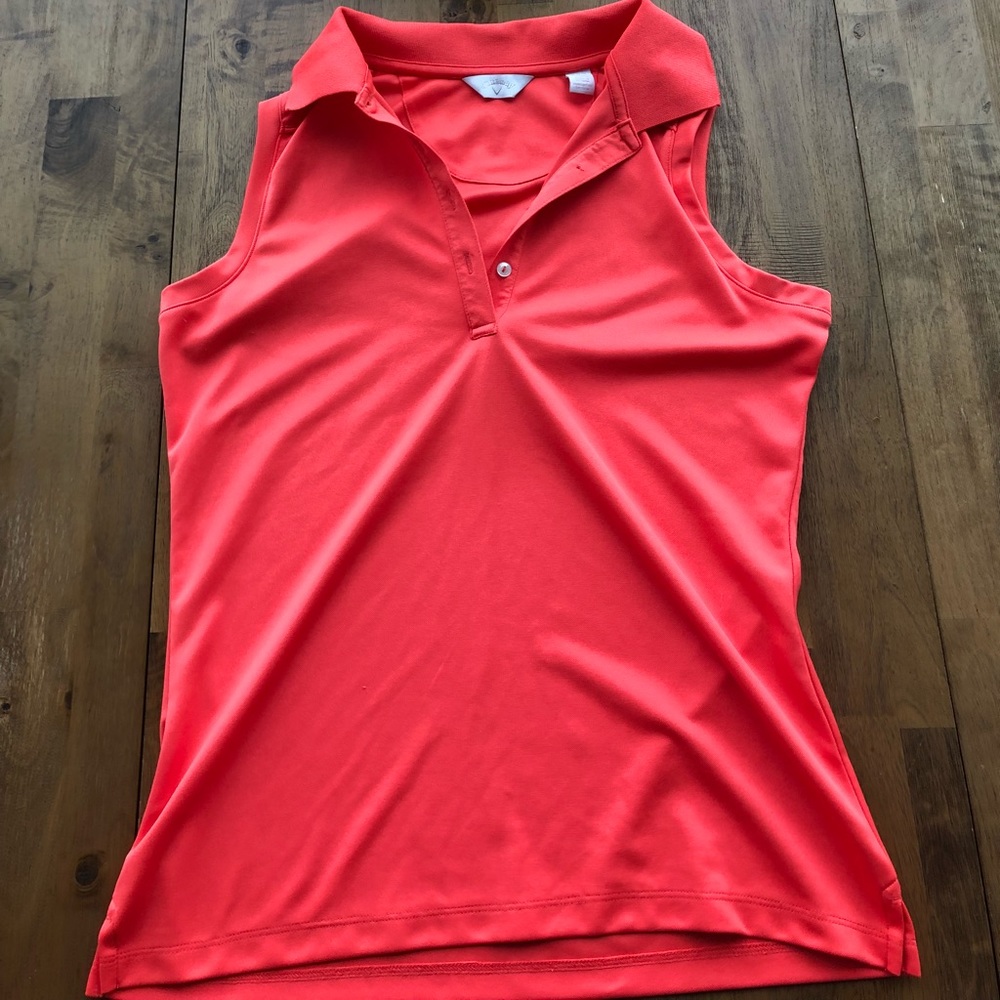 Callaway | Coral Sleeveless Golf Polo